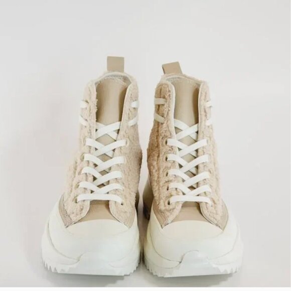 Converse Run Star Hike Hi Sherpa Farro Platform Sneakers Beige A04258C Sz 8.5 - Picture 6 of 15